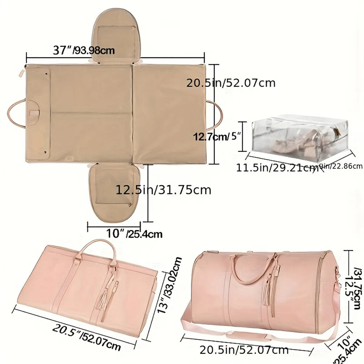 Adiós al Desorden | Bolsa de Viaje con Compartimento para Zapatos Incluido |